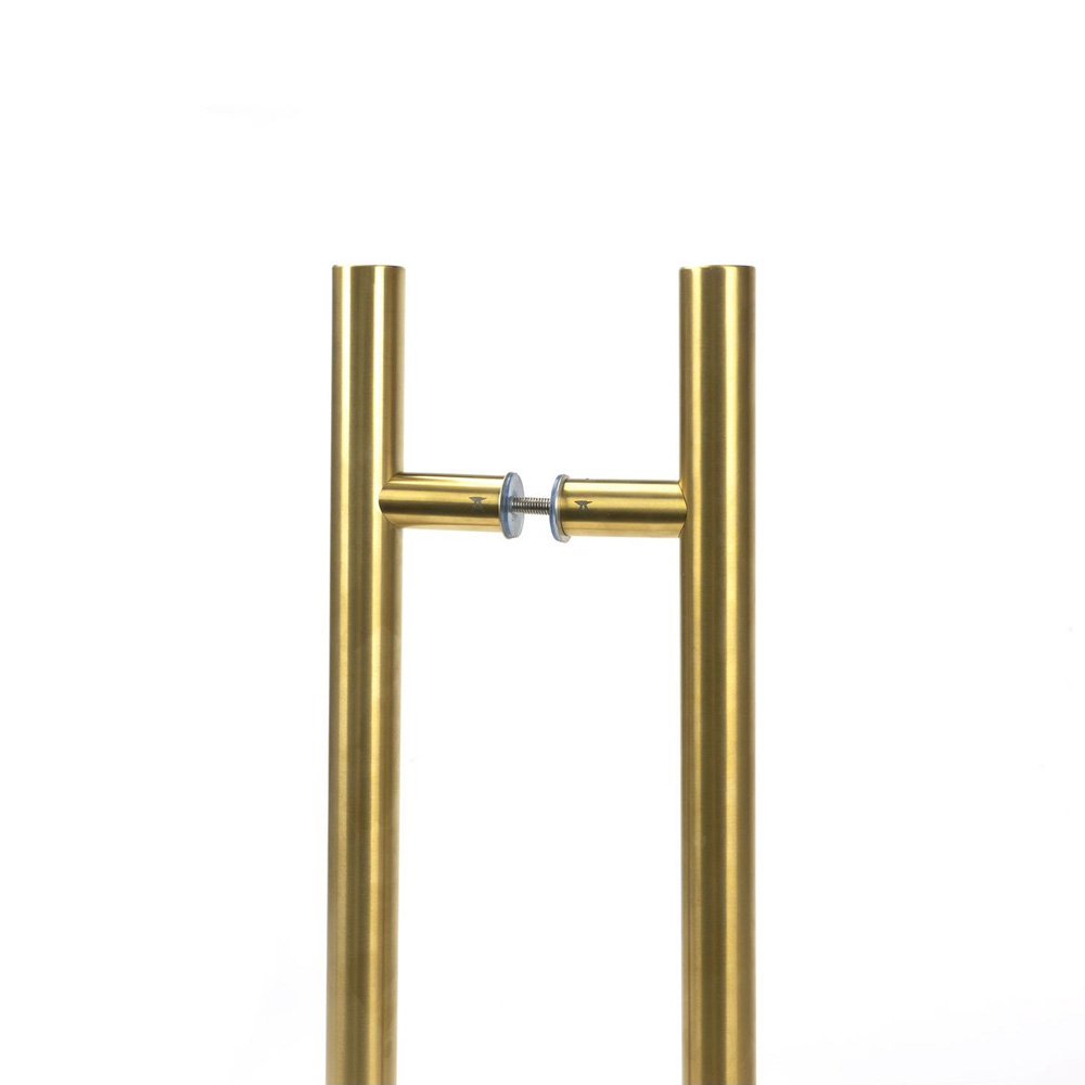 From the Anvil Marine 316 Stainless Steel T Bar Handle (Back to Back Fixings) - Aged Brass - 1800mm
